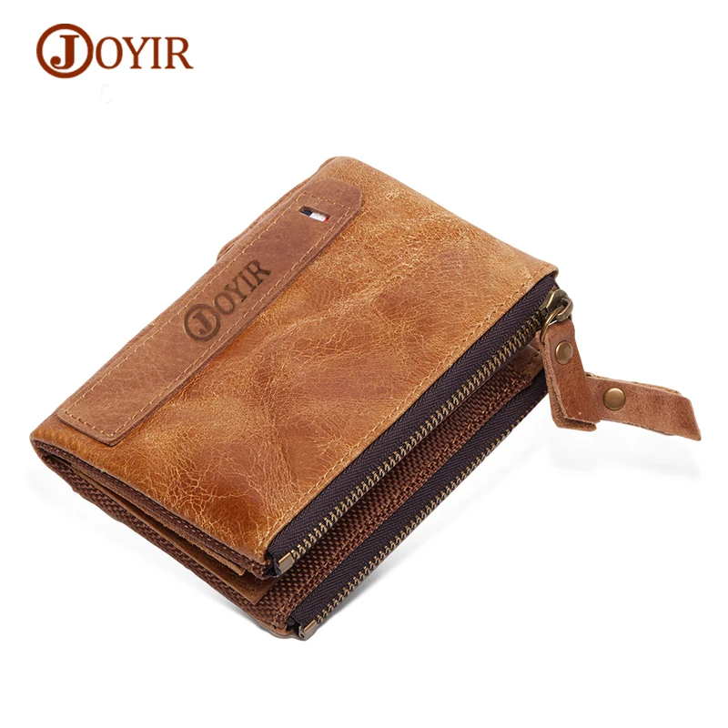 Joyir Crazy Horse мужские кошельки натуральной кожи мужской кошелек короткие Портмоне старинные молнии бумажник Брендовая Дизайнерская обувь кошелек
