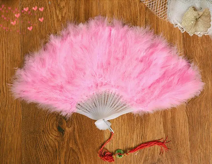 pink Красивый высококачественный пушистый веер с перьями танцевальная сцена шоу реквизит Свадебная вечеринка 1 шт. гусиное перо украшение в форме веера - Цвет: pink