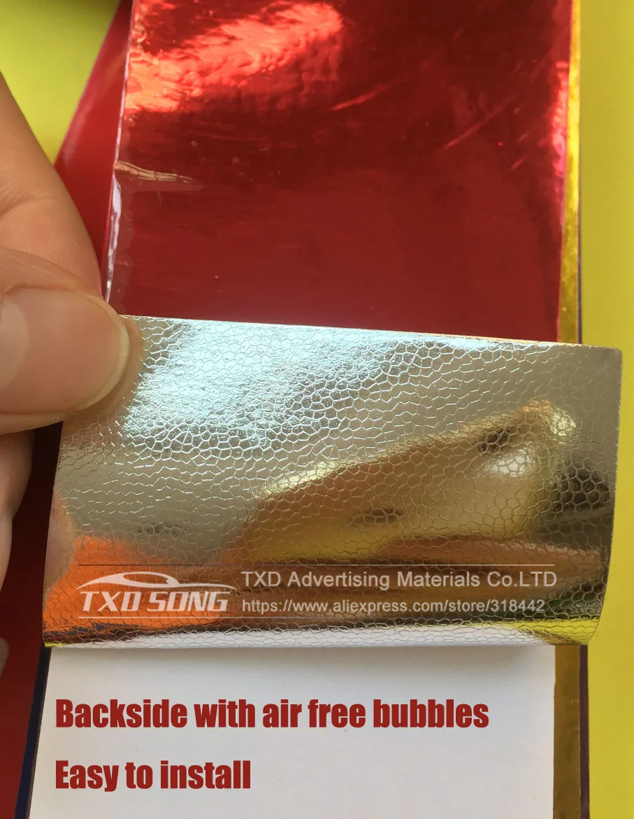 Высококачественная эластичная хромированная зеркальная красная пленка 7