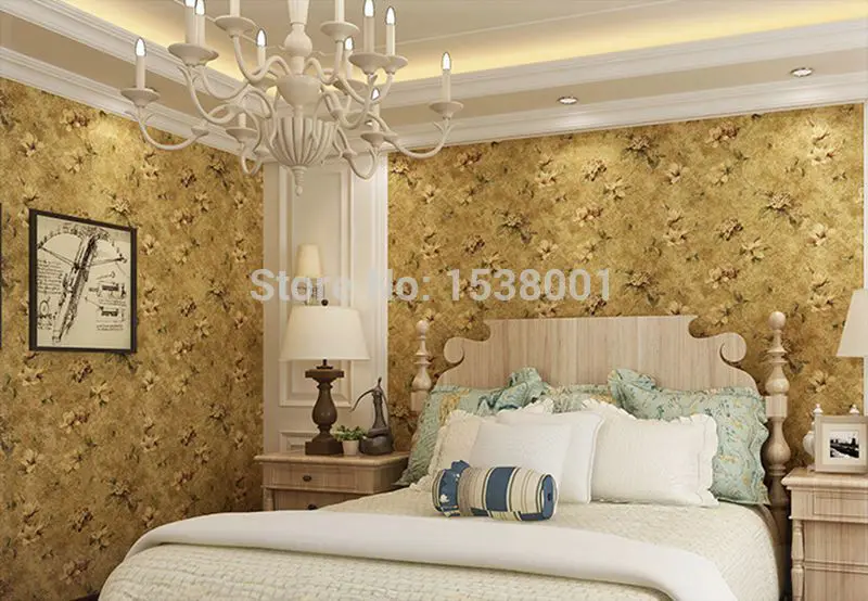 Retro Idyllic Nural Non-woven Wallpaper Emboss Flower Best Choice For Study Room Bedroom 3d wall panels modern celloph | Обустройство