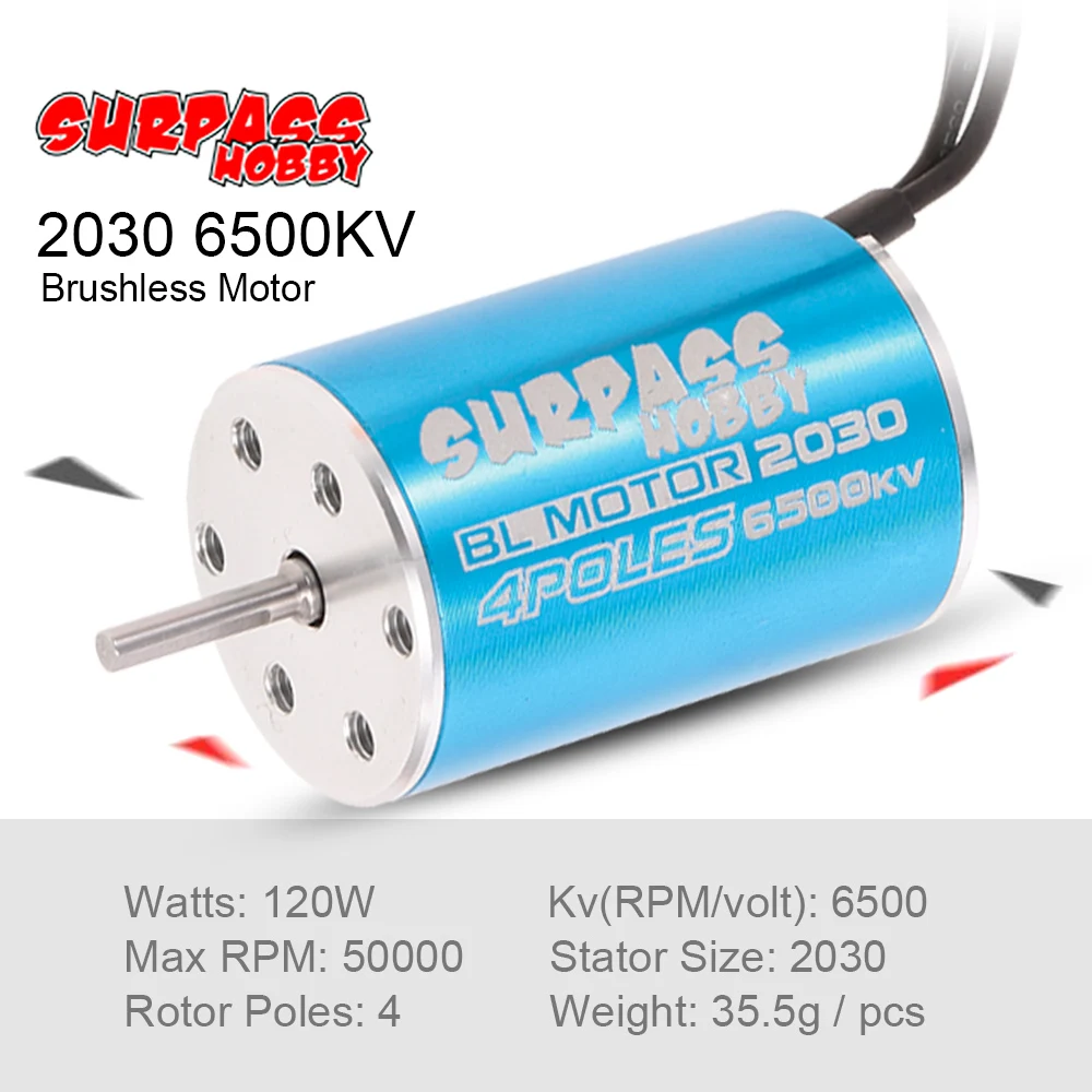 Бесщеточный двигатель SURPASS HOBBY 2030 6500KV для электрических гоночных автомобилей на