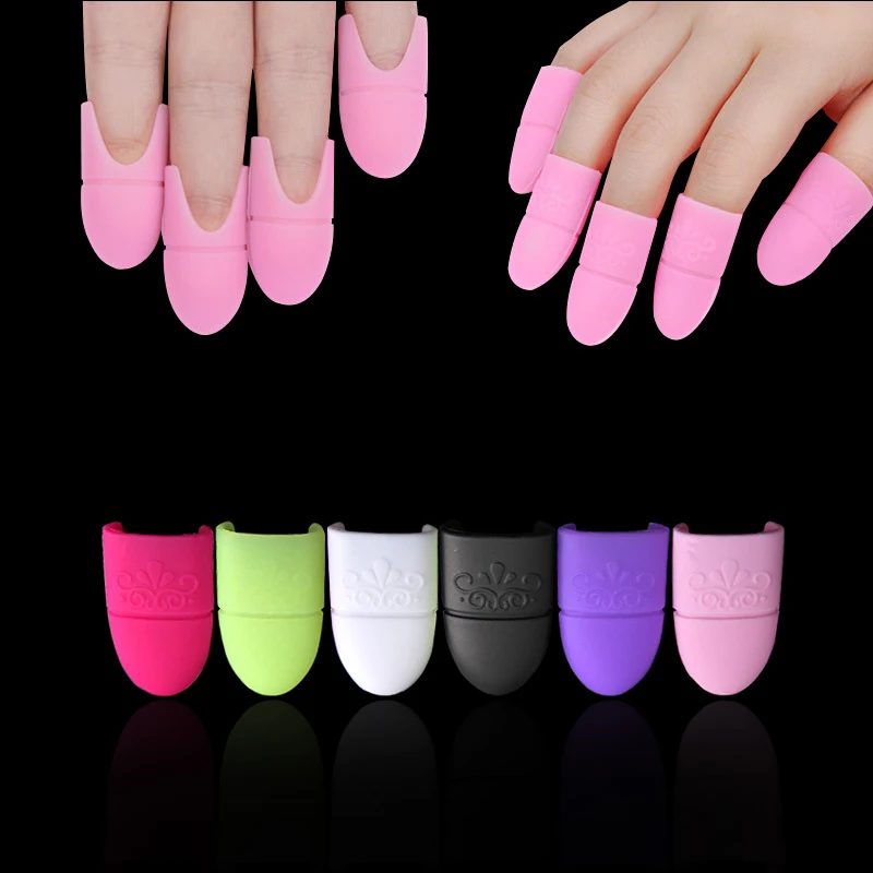 

10pcs Nail Gel Polish Remover Wrap Silicone Elastic Soak Off Clip Nail Art Tips Cleaning Varnish Reusable Finger Manicure Tools