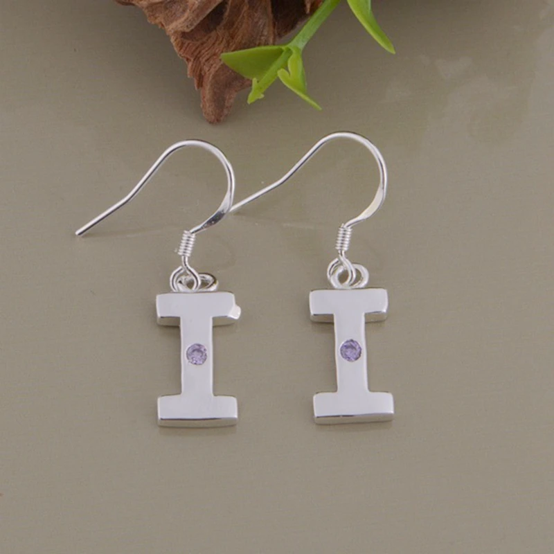 Мода письмо Я высокое качество бесплатная доставка Серебряные Серьги для женщин