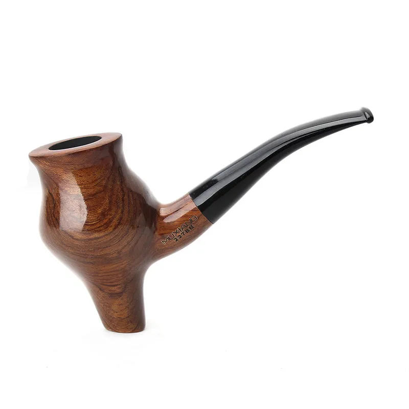 

RU- Free 10smoking Pipe Tools Handmade kevazingo wood Tobacco Pipe with 3mm filter Bent Pipe and Cleaners Pipe Rack ad0037