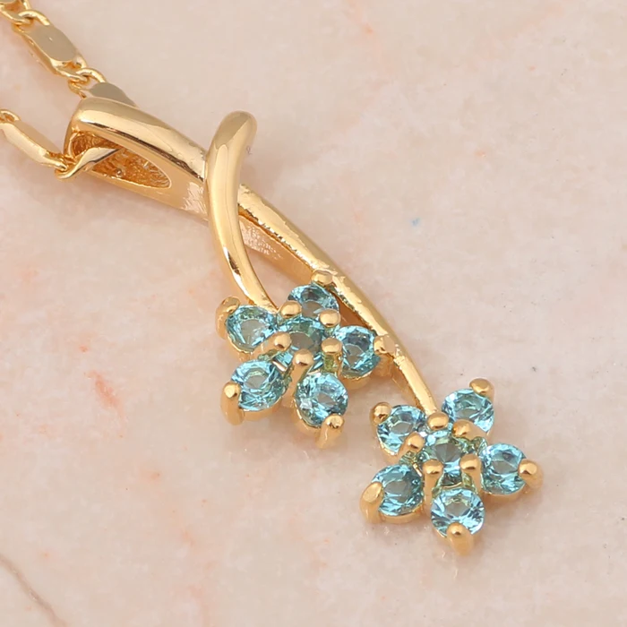 Цветок Наборы ювелирных украшений Серьги Цепочки и ожерелья для женщин Модные