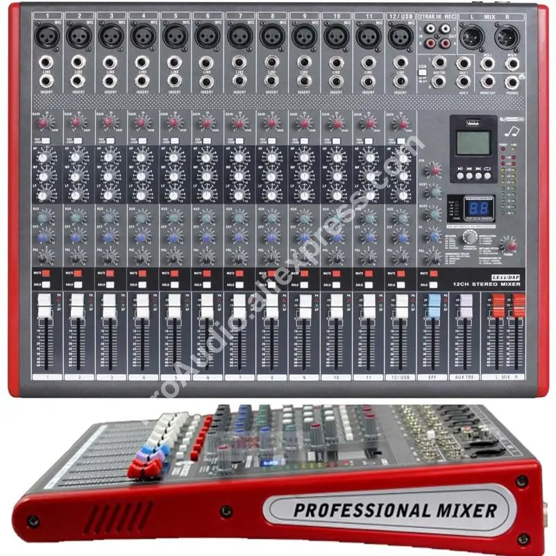 Миксер MICWL LE12 Pro 12 Ch 99 DSP стереозвук миксер MP3 USB 48 В 24 битный процессор multi fx|mixer
