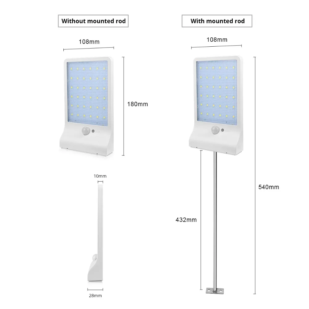 4W 450LM 36 LED Солнечный свет водонепроницаемый сад лампы PIR датчик движения настенный