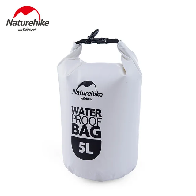 5L White NatureHike 2L 5L 15L 25L Открытый Сверхлегкий Водонепроницаемый мешок сухие органайзеры Дрифтинг Каякинг водонепроницаемый сумки для плавания - Цвет: 5L White