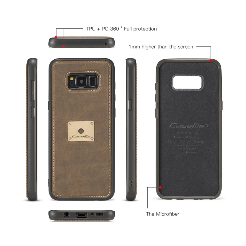 Coque For Samsung Galaxy S8 Plus Luxury Retro Leather Magnetic Car Holder Cover Back Phone case |