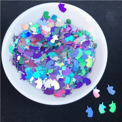 Mix Colors 10 г/лот, 5*8 мм, ультратонкие ногти в форме единорога, блестки для украшения ногтей, боди-арт, картина, свадебный подарок, сделай сам, Блестящие Блестки - Цвет: Mix Colors