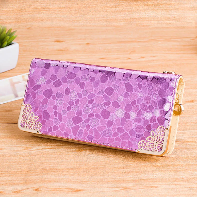 Женский Длинный кошелек с камнями модный бумажник из искусственной кожи