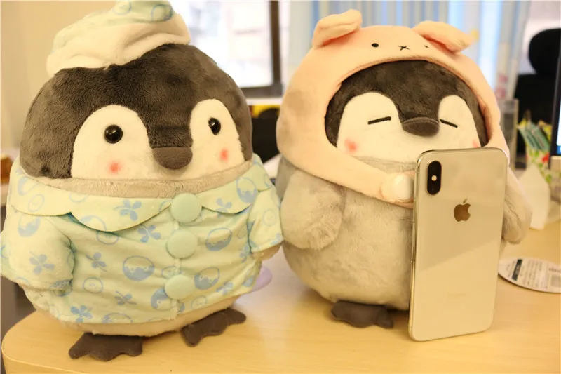 1 шт. японские Kawaii мягкие игрушки положительный энергетический пингвин плюшевые куклы маленькая девочка кролик шляпа игрушечный пингвин куклы 25 см