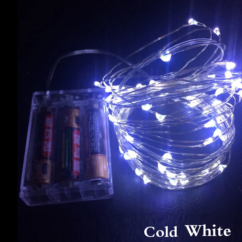 5M 50 led Battery string lights 3XAA Operated LED String Lights for Xmas Garland Party Wedding Decoration | Лампы и освещение