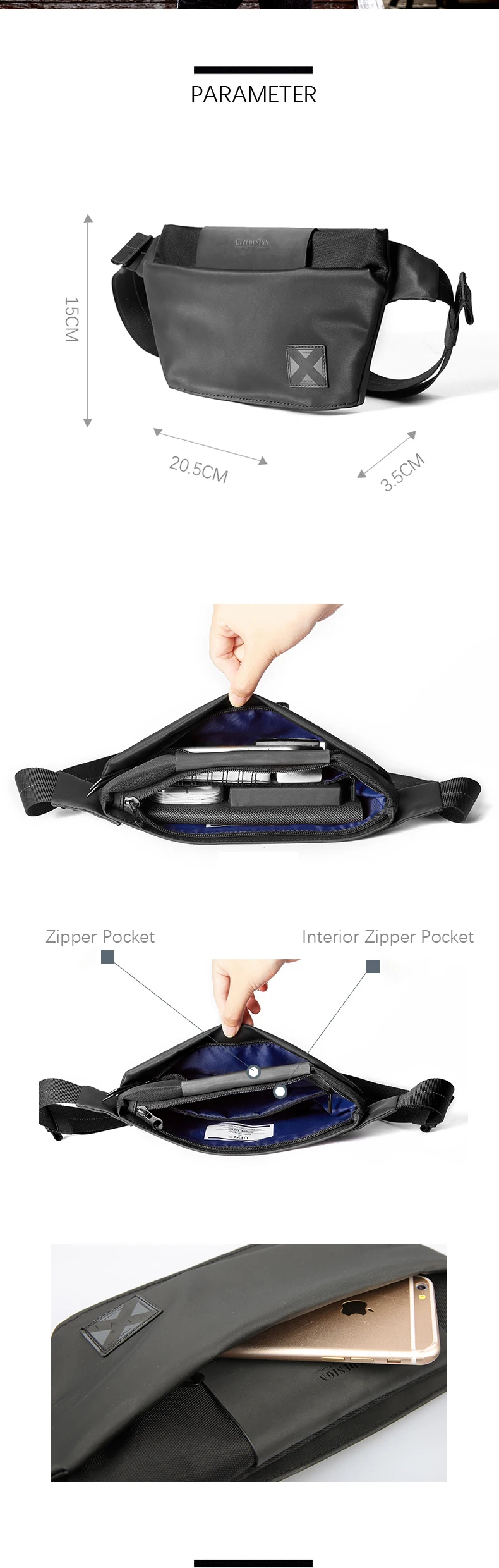 Винтажная Мужская одноцветная сумка-мессенджер fannypack, водонепроницаемая Мужская нагрудная сумка из ПВХ, мужская сумка в спортивном стиле, для путешествий, для улицы, новинка