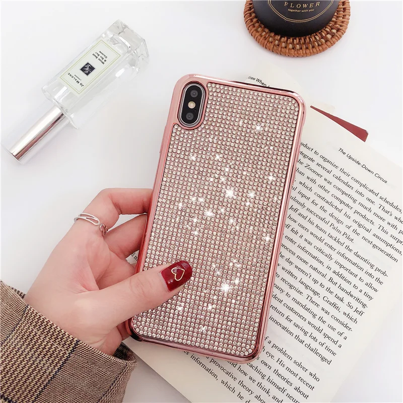 Роскошный чехол для iphone X 10 XR XS Max 7 8 6 S Plus мягкий с бриллиантами 6Plus 7Pus 8Plus