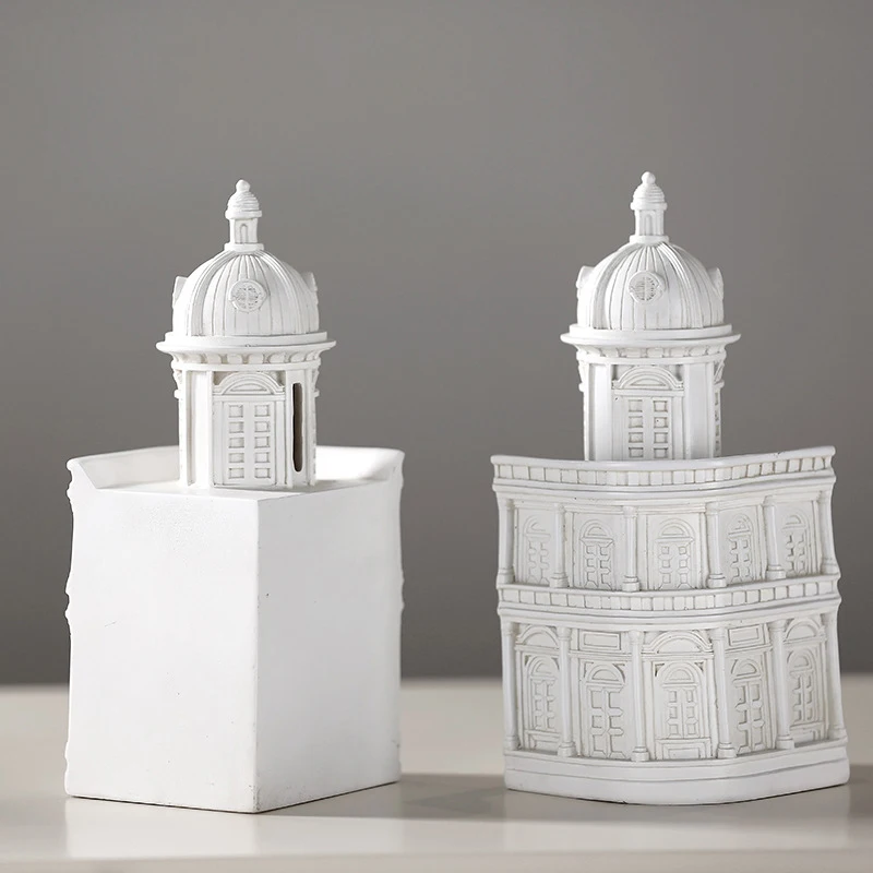 

Creative White Corner Building Resin Bookshelves Excellent Gifts Student Bookshelves Ornaments Furnishing Accessories Craft Gift