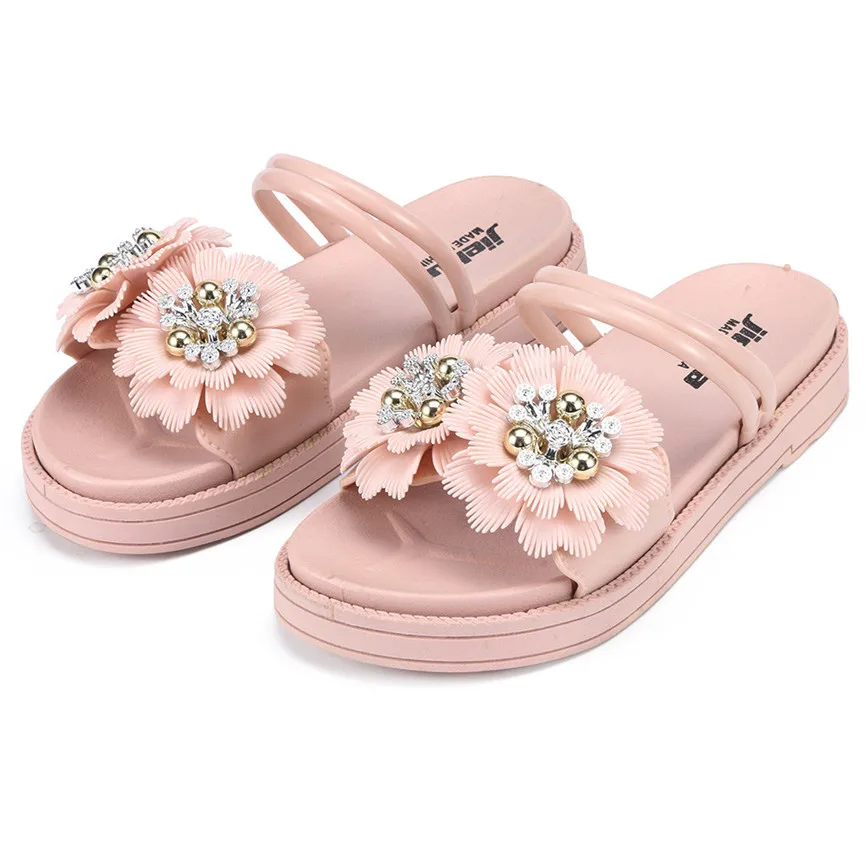 Женские тапочки Босоножки на толстой подошве с цветочным принтом Тапочки