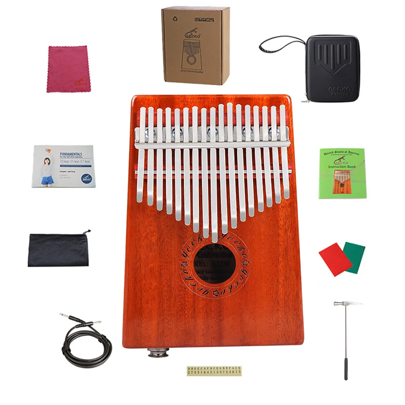 GECKO Kalimba 17 Keys пианино для больших пальцев builts-in EVA высокоэффективный защитный бокс
