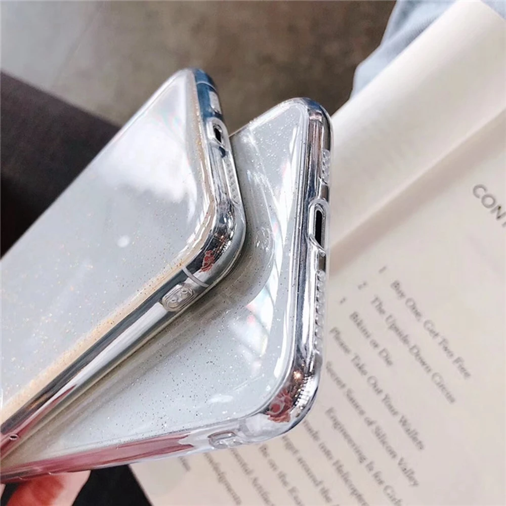Eqvvol New Glitter Transparent Case For iPhone 7 8 Plus 6 6s Soft TPU Mirror Cases X XS MAX XR Ultra Thin Cover Coque |