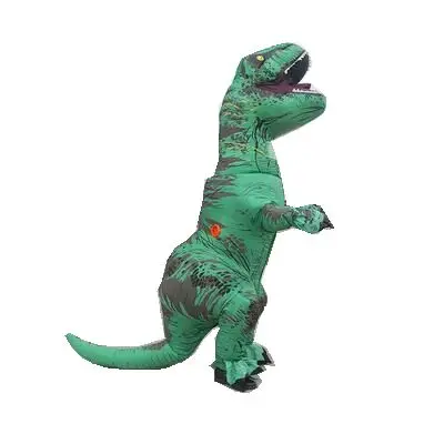 green dinosaur Надувной динозавр T REX костюмы для взрослых Kid Для женщин Для мужчин Blowup T-Rex Dinosaur Хэллоуин надувной костюм талисман партии платье - Цвет: green dinosaur