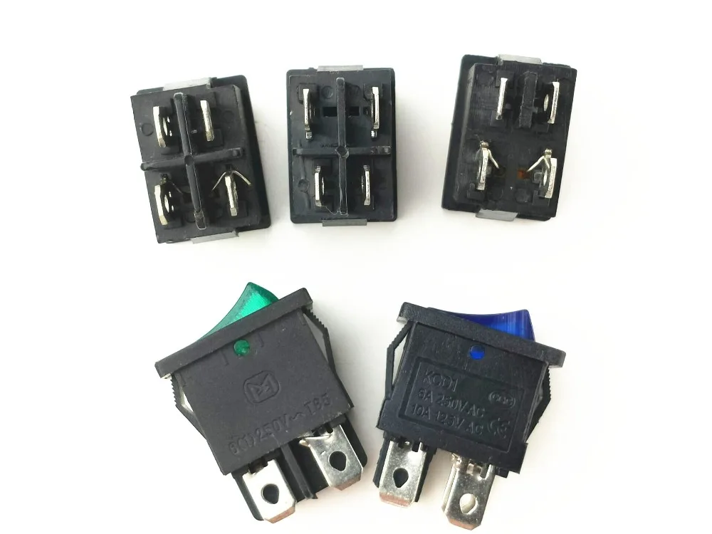 Выключатель DPST 4P с подсветильник кой 6 А/250 В 10 А/125 переменного тока|snap switch|snap insnap