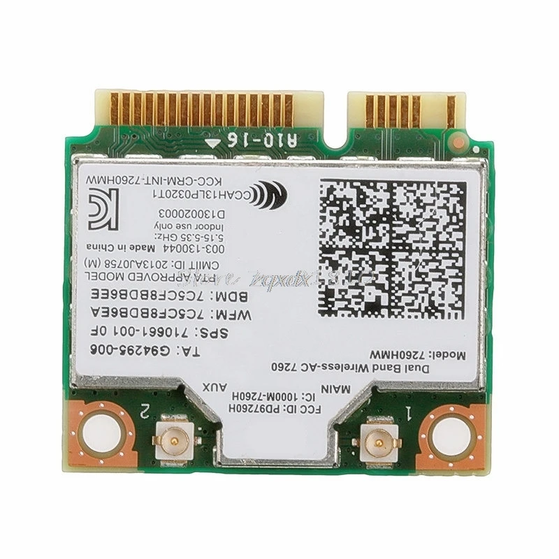 Для двухдиапазонной беспроводной карты AC 7260HMW Mini PCI E BT4.0 для Intel HP - Цена: 873,83 руб.