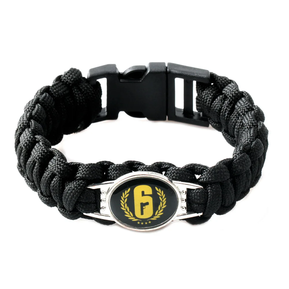 Games Rainbow Six Siege Leather Bracelets for Men Women 6 Logo Bracelet Cosplay Braclet Anime Mens Jewelry Pulseras Dropshipping | Украшения