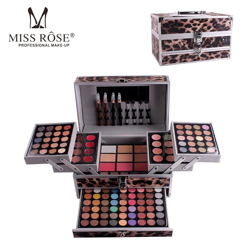 Miss Rose профессиональный набор для макияжа коробка из алюминия три слоя включают