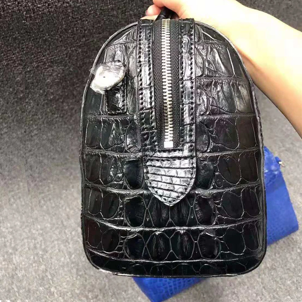 Натуральная кожа крокодила Бостон сумка женская мода натуральной кожи аллигатора Сумочка с длинным плечевой ремень UBEJ0015