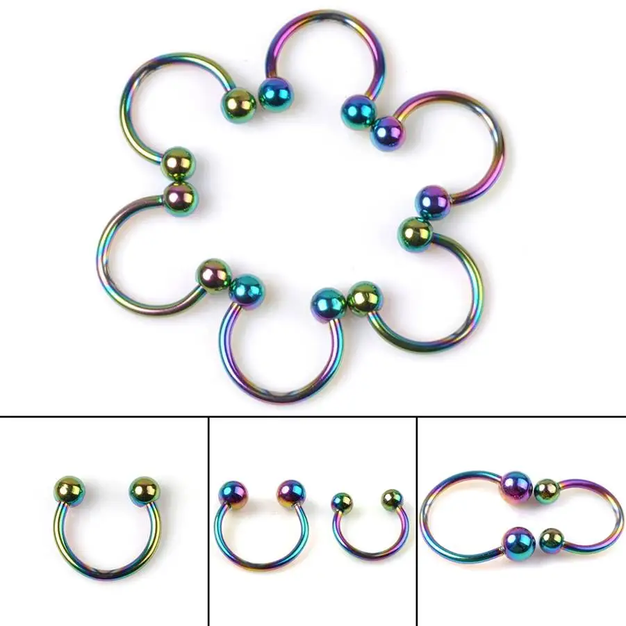 Пирсинг со смайликом из нержавеющей стали 10 шт./лот красочные U образные
