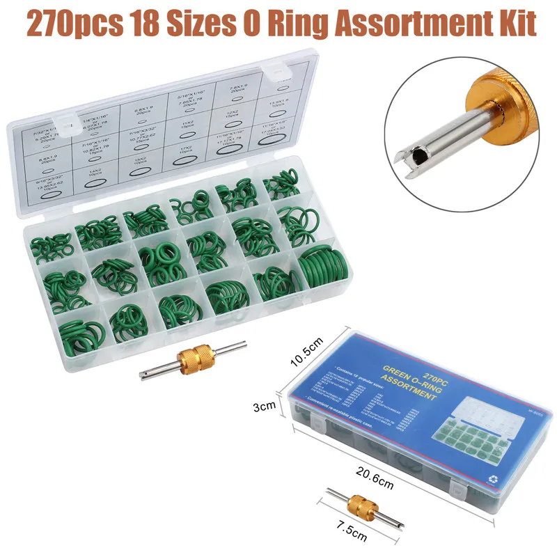 Justech 270 шт. набор уплотнительных колец инструмент для удаления сердечника клапана