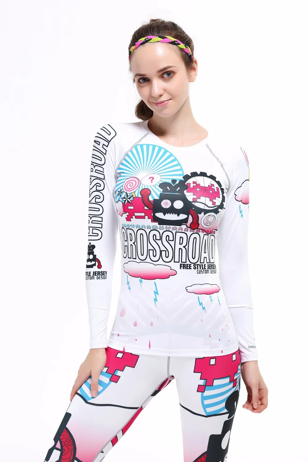 Женские компрессионные рубашки и брюки для фитнеса бодибилдинга технический