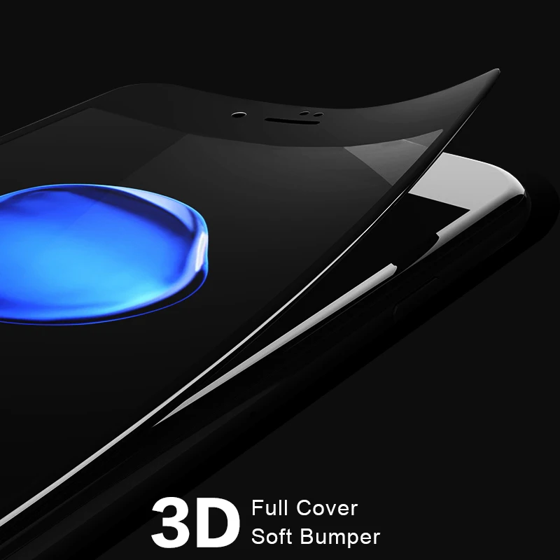 Romiky 3D изогнутый край полное покрытие Из Закаленного Стекла Для iPhone 7 6S plus Мягкая