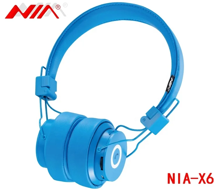 Blue Оригинальные беспроводные bluetooth-наушники NIA X6 с микрофоном, стереогарнитура Bluetooth, поддержка карт TF, fm-радио, спортивные наушники, приложение - Цвет: Blue