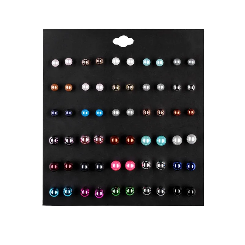 PINKSEE 30 пар/компл. серьги гвоздики классические круглые металлические с имитацией