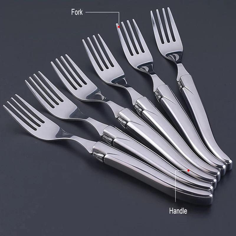 

6pcs/set Restaurant Tableware Laguiole Style Knives Fork Solid Stainless Steel Cutlery Durable Dinnerware Flatware Kitchen Bar