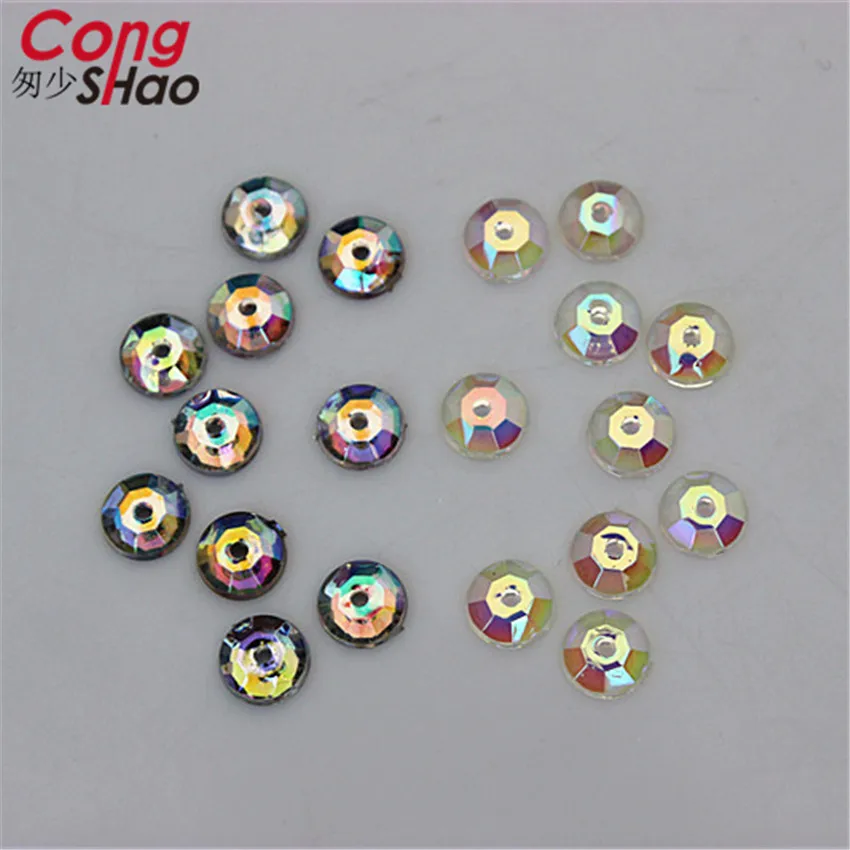 Круглые акриловые стразы Cong Shao круглые 6 мм 500 шт. украшения на платье 1 отверстие