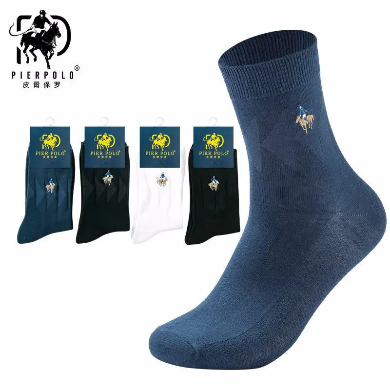 5 пар/лот мужские носки хлопковые без пятки спортивные с вышивкой полосатые Поло