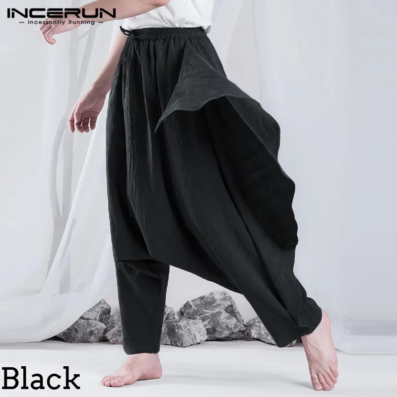 Black INCERUN, модные мужские шаровары, хип-хоп танцевальные брюки, женские повседневные штаны, Hombre Pantalon, спортивные штаны, повседневные брюки для пробежек, мужские - Цвет: Black