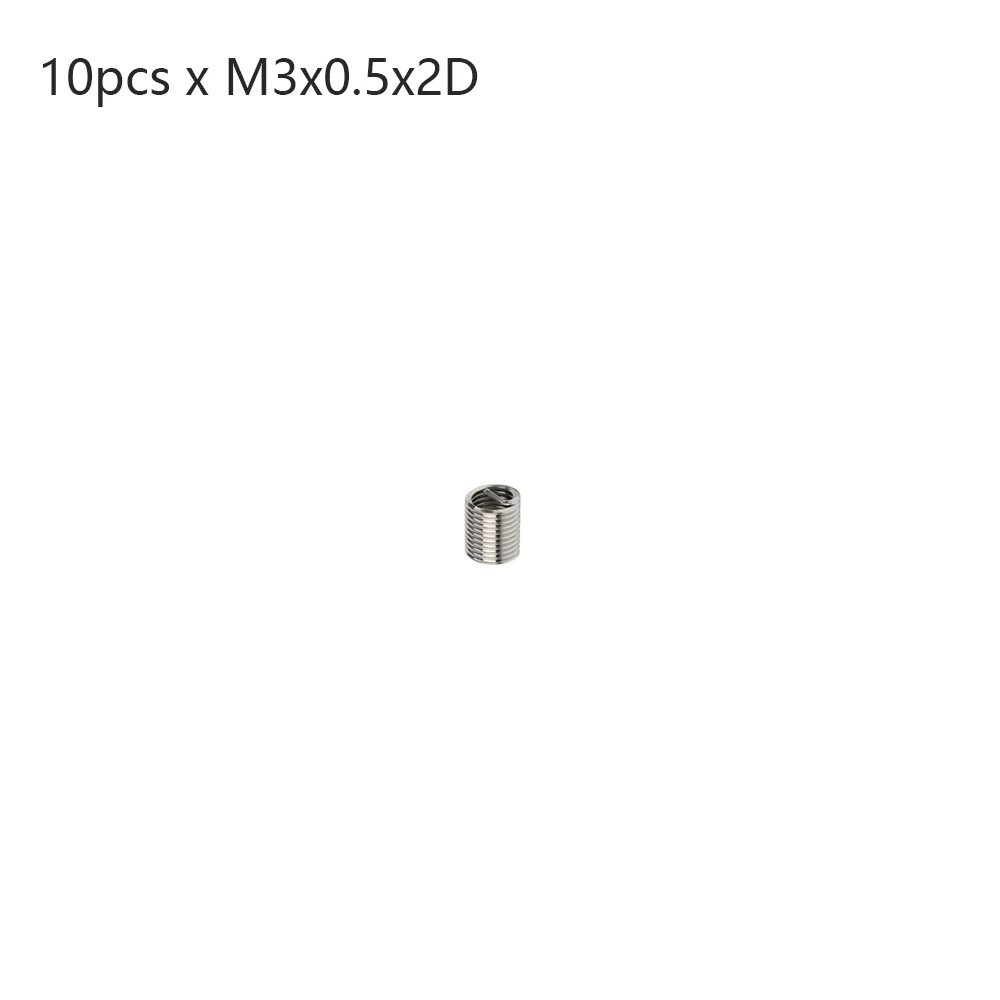 M3x0.5x2D 10 шт. M3-M12 аппаратные средства твердость крепежа ручной инструмент серебро Нержавеющая сталь нитки ремонт Вставить Комплект аксессуаров - Цвет: M3x0.5x2D