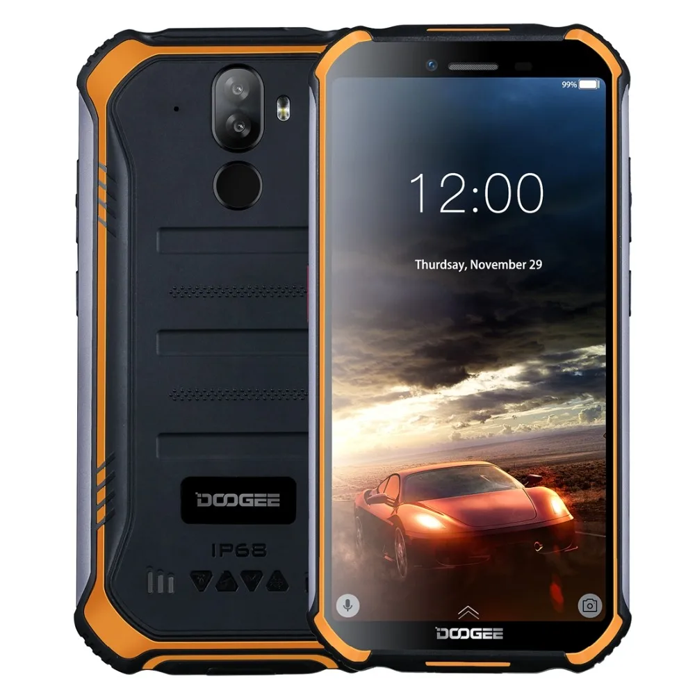 DOOGEE S40 Android 9,0 прочный мобильный телефон 5,5 дюймов 4650 мАч MT6739 3 ГБ ОЗУ 32 Гб ПЗУ 8,0 МП IP68/IP69K отпечаток пальца 4G смартфон