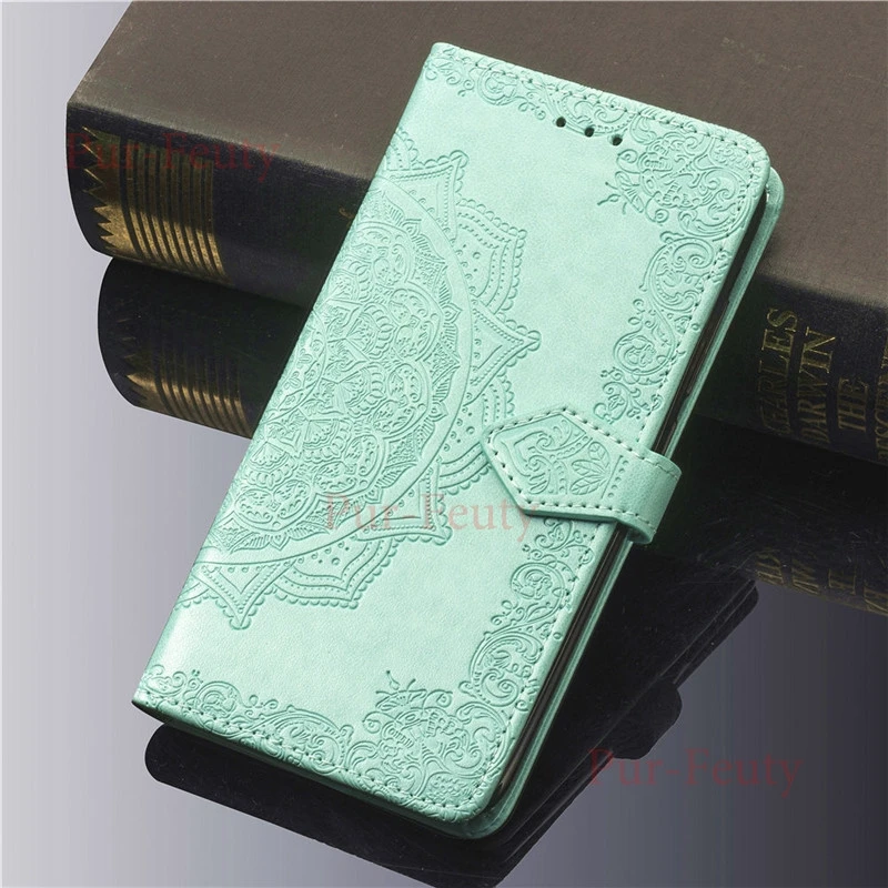 Green Чехол для zte Blade V 7 Lite V0720, высокое качество, украшенный цветами, с подставкой, Роскошный кожаный флип-чехол для zte Blade A2 BV0720 - Цвет: Green