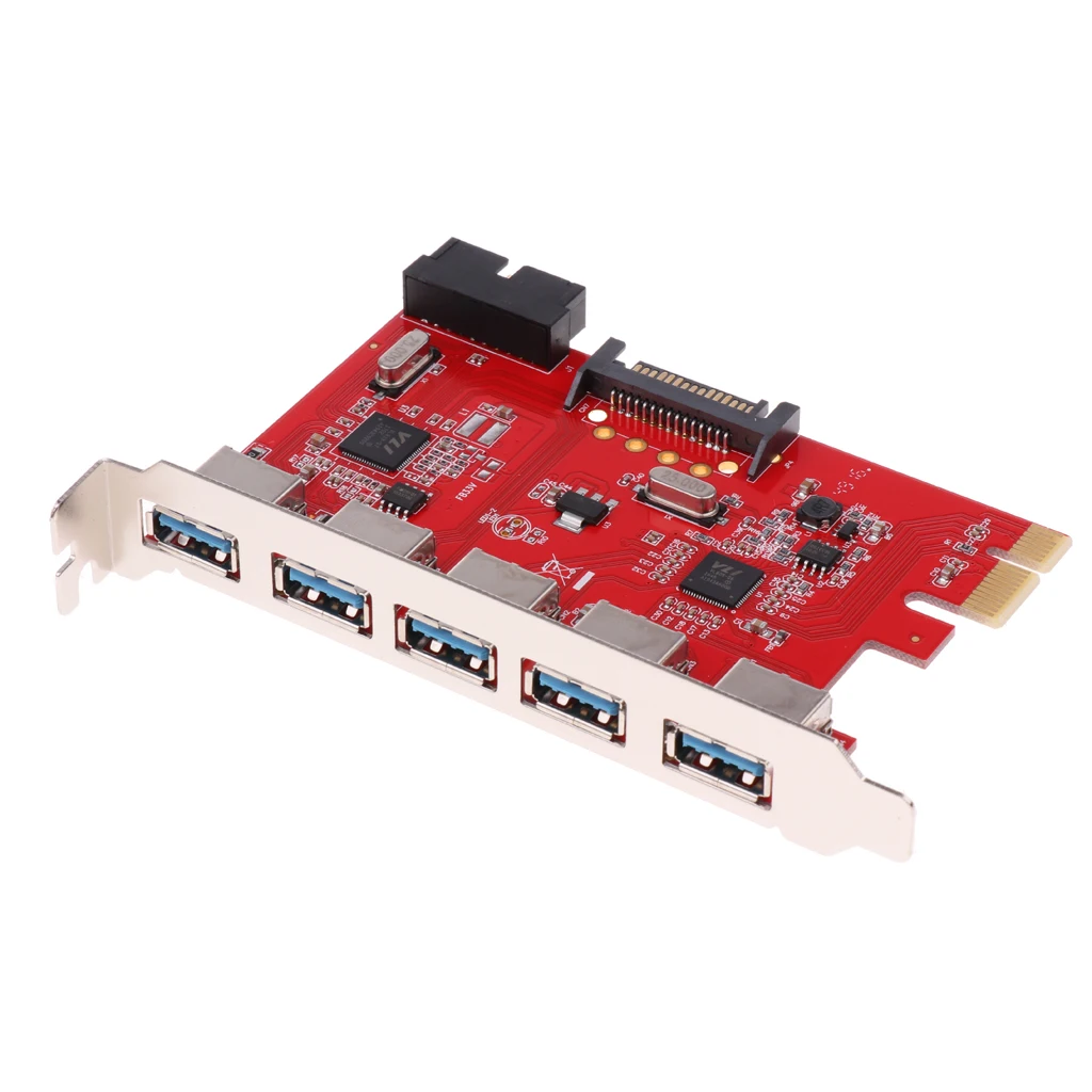 5 портовая PCI E экспресс карта к USB 3 0 19 контактному адаптеру разъема|Платы