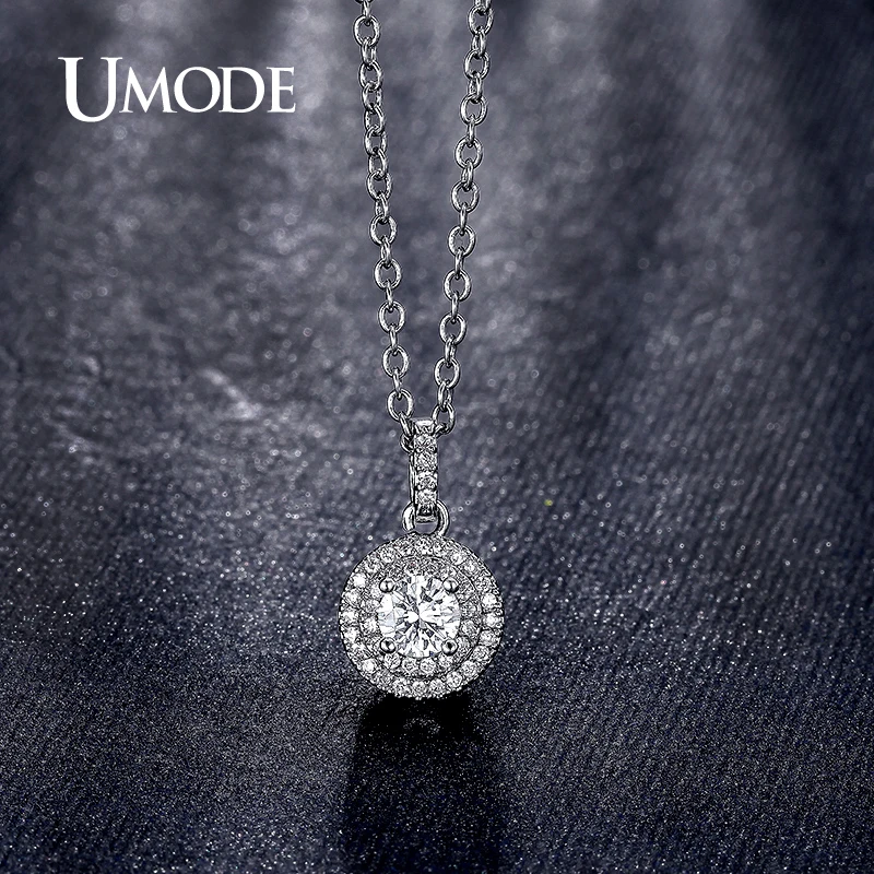 Женская цепочка с кулоном UMODE винтажное ожерелье кубическим цирконием цвет