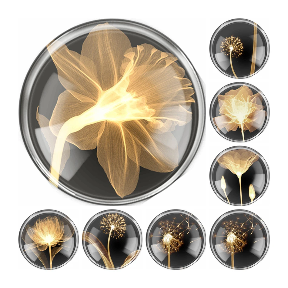 Одуванчик ручной работы 6 размеров цветок камея кабошон куполообразный сделай