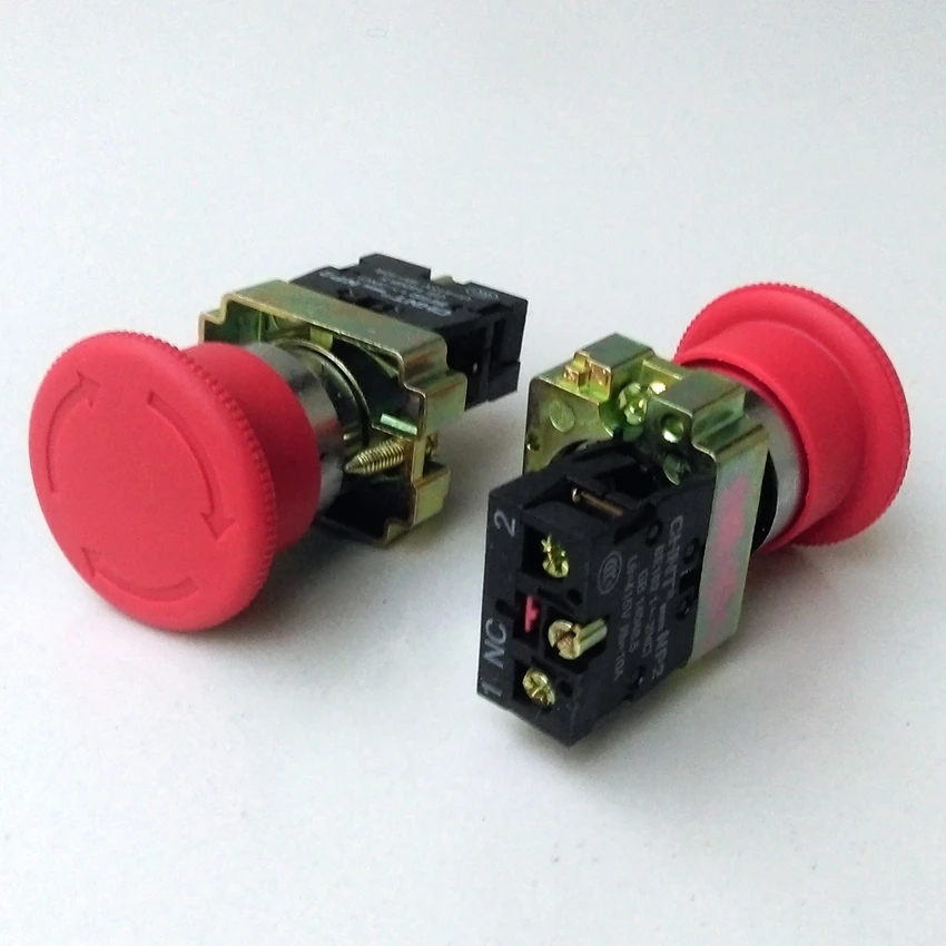 1 шт CHINT NP2-BS542 Кнопка аварийной остановки нормально Закрытая гриба |