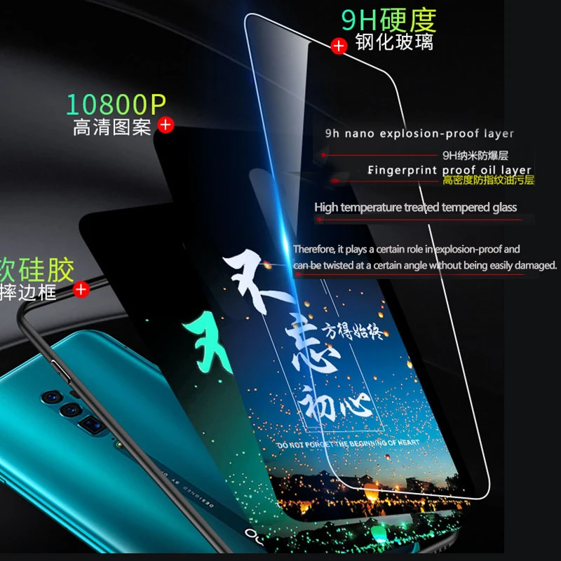 Чехол в виде светящегося стекла для OPPO Reno 10x Zoom Reno Z закаленное стекло задняя крышка для OPPO A9 A9X F11 R19 ночной блеск чехол для телефона Coque