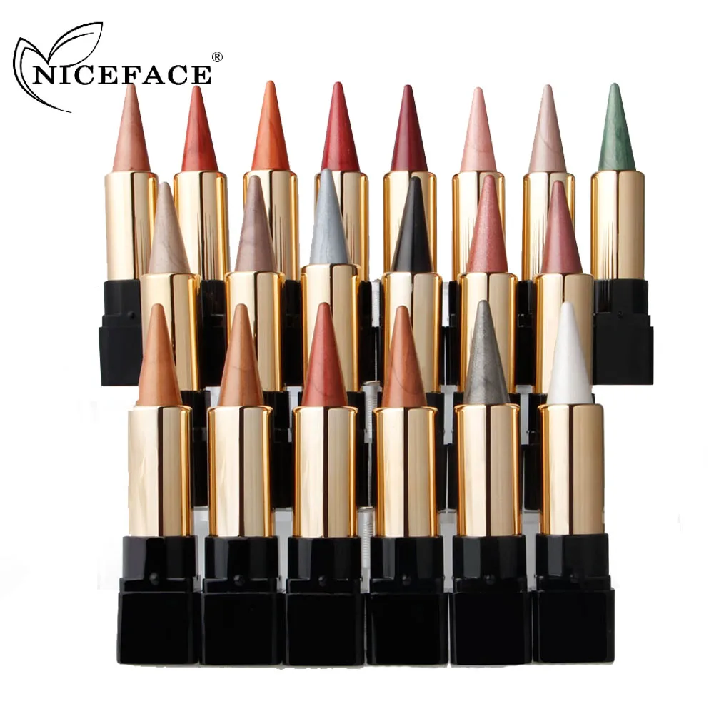 Niceface Металлические тени для век твердая подводка для глаз Карандаш 20 цветов мерцающие тени для век водостойкая Серебристая подводка для глаз Kajal Гель AE033