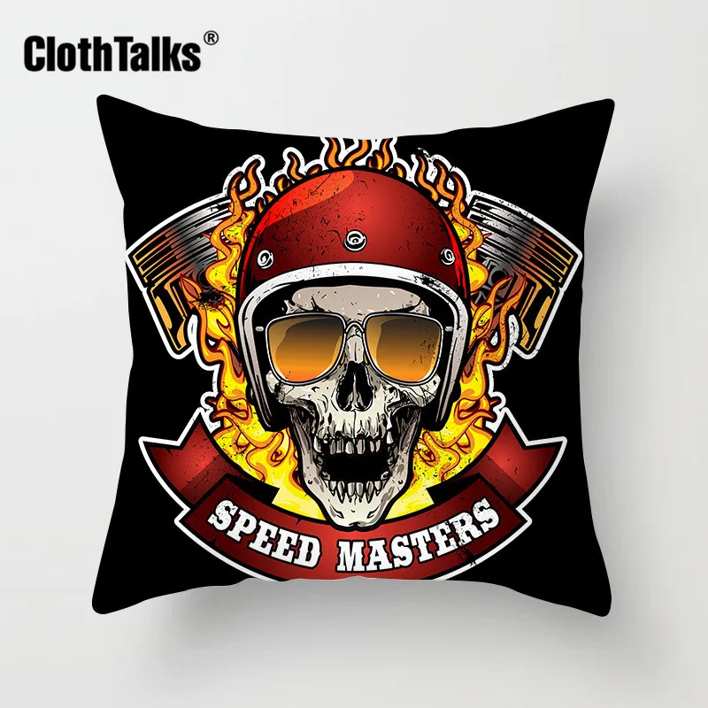 Clothtalks черный череп полиэстер качалка панк Дары смерти дома декоративные подушки