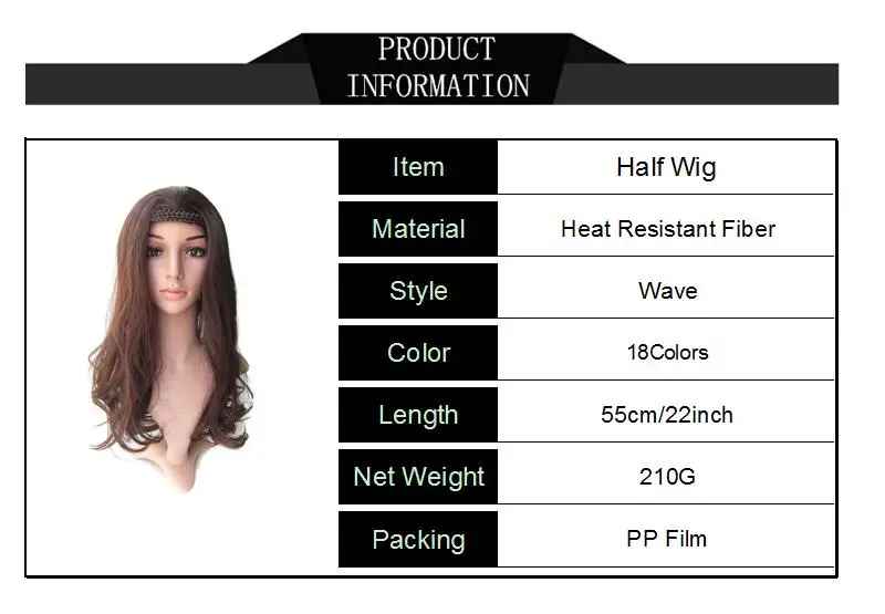 Gres Wavy Half Wigs with Braided Headband High Temperature Fiber Blonde/Brown/Black Synthetic Hairpieces for Lady Padding |